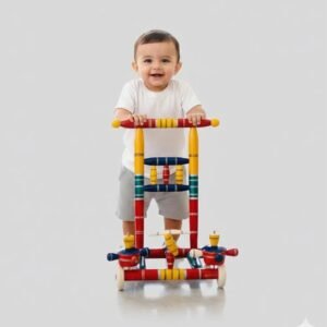 Baby Walker,Walker, Walker fo baby, Wooden Baby Walker for Toddlers, Standing Push Walker for First Steps, Wooden Walker for Kids, Safe Toddler Push Walker with Stable Base, Baby Walker Pakistan, Indoor / Outdoor Walking Support Toy for Boys & Girls